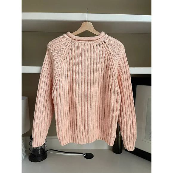 Vintage Rolled Collar Rollneck Crewneck Sweater - Size Large, Light Pink - Picture 8 of 10